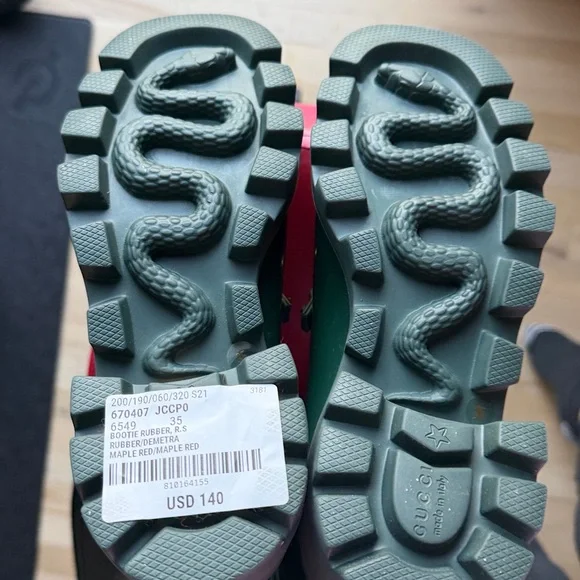 NWT Gucci Green Rain Boots